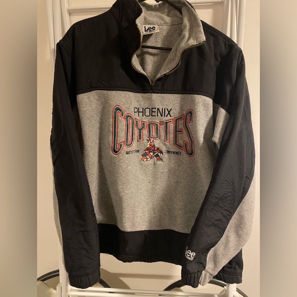 90s Phoenix Coyotes Western Conference Fleece 1/4 Zip || Size: Medium